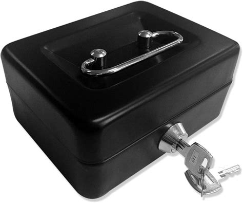 small silver steel cash box with key hole on top|Amazon.com: Small Steel Lock Box.